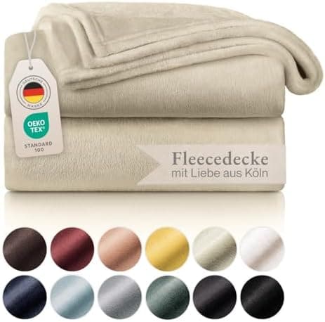 Blumtal wohndecke Anthrazit - flauschig - Oeko-TEX zertifiziert - 130x150 cm - Couch & Wohnzimmernutzung - Fliesdecke -