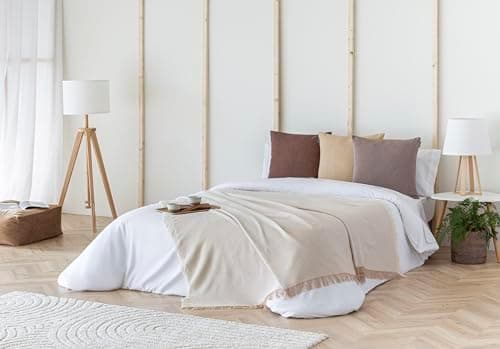 Todocama Mehrzweck-Tagesdecke - Überwurf für Bett und Sofa, cremefarben (125 x 180 cm) | Jarapas | Haushaltsgeräte | cre
