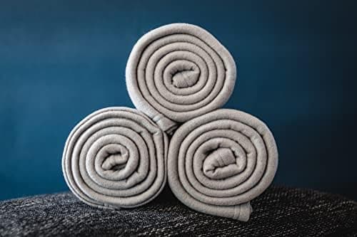 Oeko Tex Fleecedecken 3er Set - jeansblau, 130x160 cm, 200 g/m2 - Sofa- und Couchdecke - Picknick- und Kuscheldecke - OE