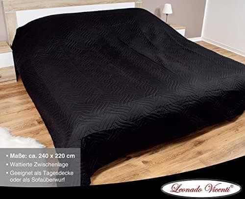 Leonardo Vicenti XXL Bettüberwurf Klassiche Tagesdecke für Familie und Invité zu Hause warm und bequem 150x200cm-control