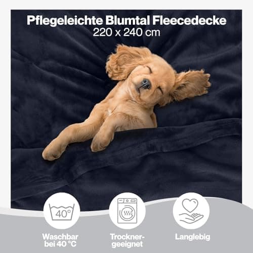 Blumtal wohndecke Anthrazit - flauschig - Oeko-TEX zertifiziert - 130x150 cm - Couch & Wohnzimmernutzung - Fliesdecke -