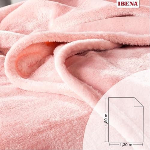 Ibena Kuscheldecke Olbia - flauschig, warm & waschbar, ideal für Kinder im Rose Farbton OEKO-TEX STANDARD 100  
Ibena Ku