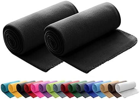 Wometo 2er Set Polar Fleecedecke OekoTex Lilaviolett Anti-Pilling Kettelrand