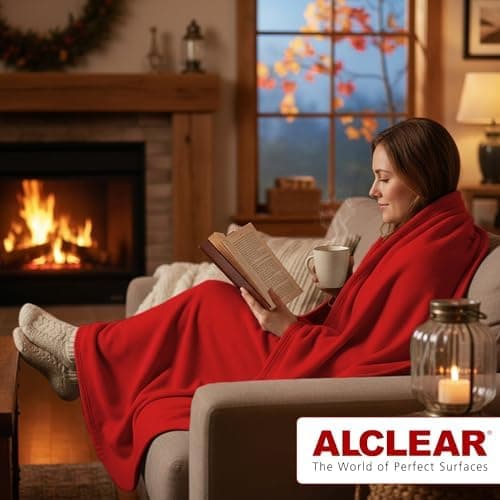 ALCLEAR Schokobraun Fleecedecken 130x160 cm, über 200 g/m2, SOFAGEDECKE DECKE Wohndecke Picknickdecke OEKO-TEX