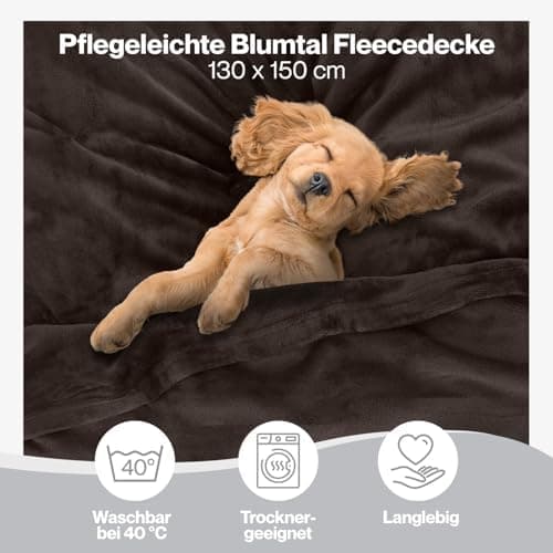 Blumtal wohndecke Anthrazit - flauschig - Oeko-TEX zertifiziert - 130x150 cm - Couch & Wohnzimmernutzung - Fliesdecke -