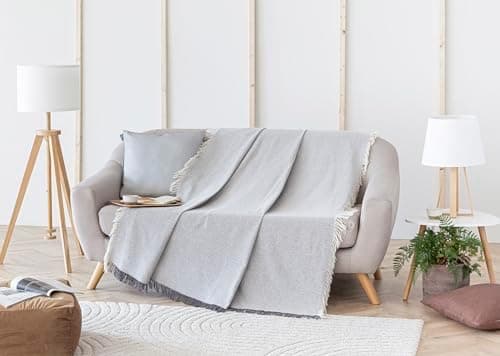 Todocama Mehrzweck-Tagesdecke - Überwurf für Bett und Sofa, cremefarben (125 x 180 cm) | Jarapas | Haushaltsgeräte | cre