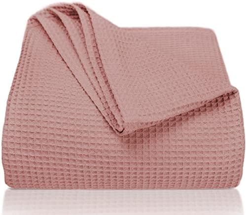 LAYNENBURG Premium Sommerdecke 150 x 200 cm - Waffelpique 100% Baumwolle - Creme OEKO-TEX STANDARD 100