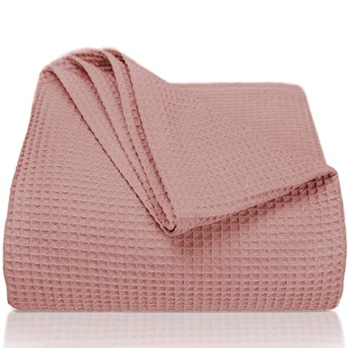 LAYNENBURG Premium Sommerdecke 150 x 200 cm - Waffelpique 100% Baumwolle - Creme OEKO-TEX STANDARD 100