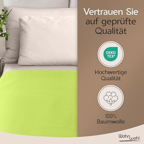 Tagesdecke Grau 100% Baumwolle Pflegeleicht Sommerdecke