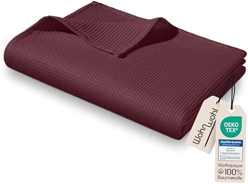 Tagesdecke Grau 100% Baumwolle Pflegeleicht Sommerdecke