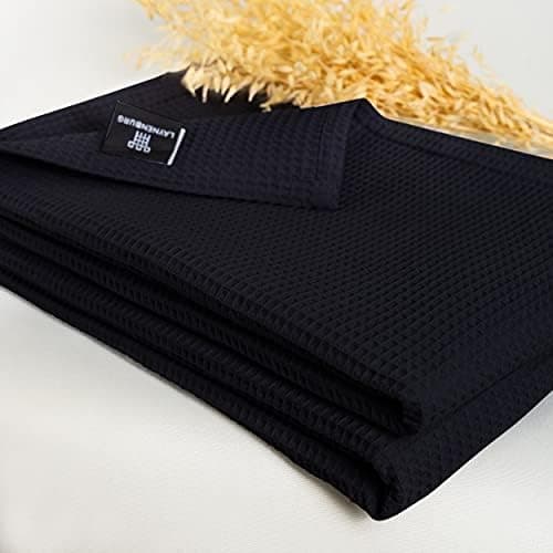 LAYNENBURG Premium Sommerdecke 150 x 200 cm - Waffelpique 100% Baumwolle - Creme OEKO-TEX STANDARD 100