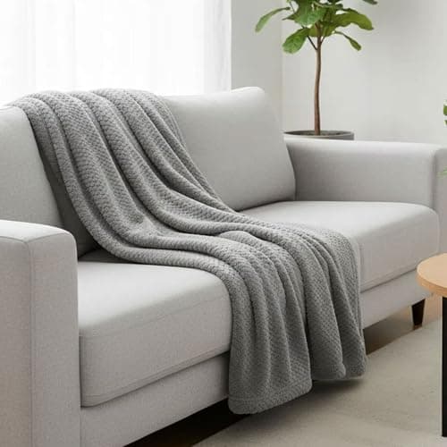Kuscheldecke Flauschig für Sofa, Couch und Bett, 130 x 160 cm, 3D-Touch-Erlebnis, Khaki