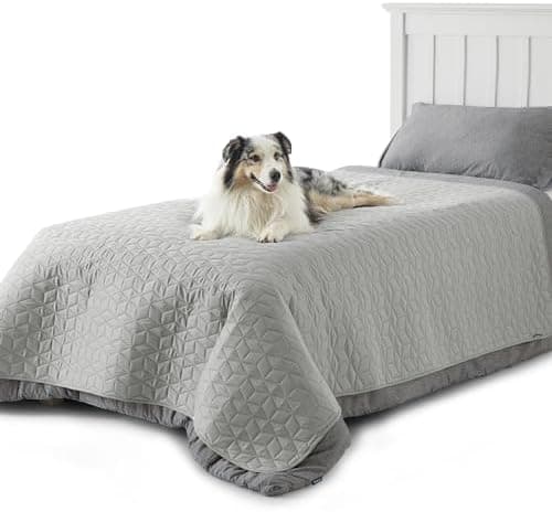 BEDSURE wasserdichte Hundedecke - 76x178 cm rutschfeste Schutzmatte für Couch, waschbar und kratzfest, Grau OEKO-TEX STA