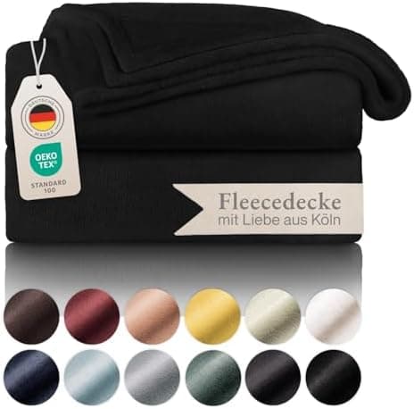Blumtal wohndecke Anthrazit - flauschig - Oeko-TEX zertifiziert - 130x150 cm - Couch & Wohnzimmernutzung - Fliesdecke -