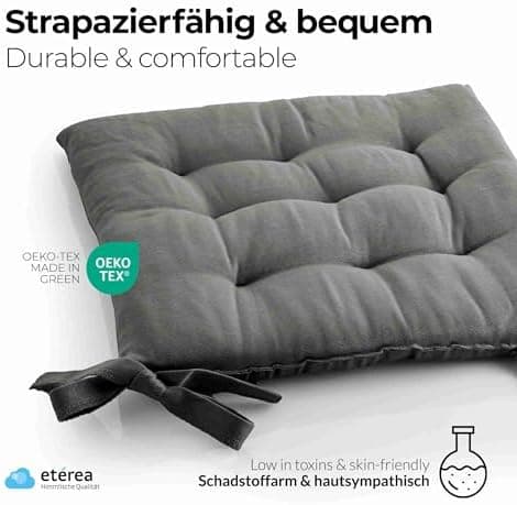 Etérea Türkiswaschbares Sitzkissen Stuhl 40x40 2er Set Inneneinbau - Outdoor & Indoor - OEKO-TEX Made in Green