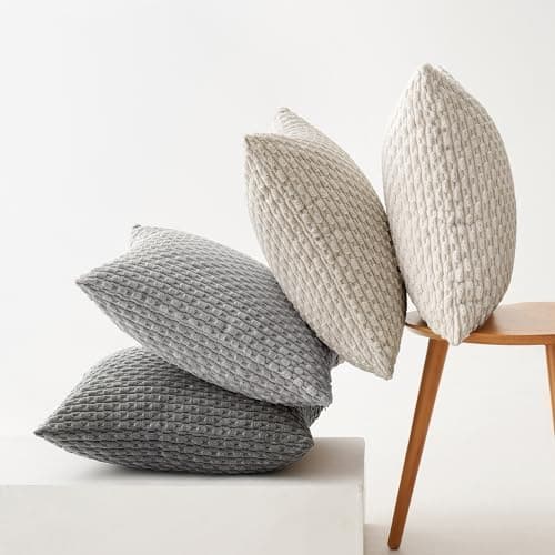 MIULEE 4er Set Dekorative Kissenhülle Wohnzimmer Schlafzimmer Orange Grün