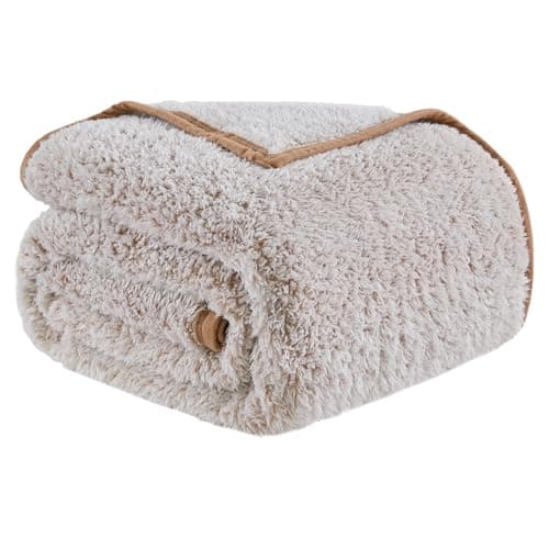 EMME Flauschige Sherpa Kuscheldecke Oeko-Tex 150x200 cm, perfekt für Winterspazieren und Relaxen - doppelseitig weich, l