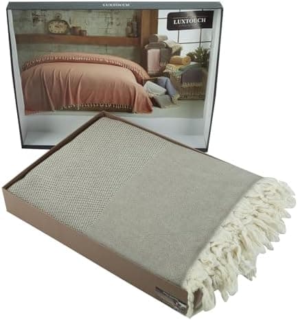Mixibaby Tagesdecke Anthrazit 220x240 LuxTouch 100% Baumwolle