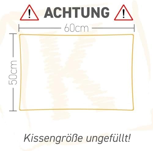 Federkissen 40x40cm, 340g Füllung, Baumwollbezug, Creme Farbe, Made in Germany