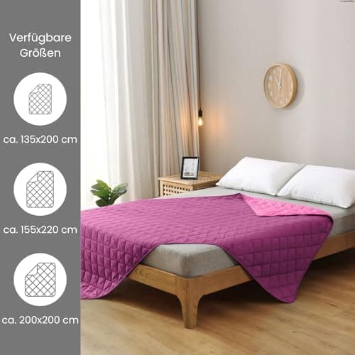 Wometo Microfaser Sommer Steppbett OekoTex - grün und hellgrün Kochfest -ideal für Camping und heiße Tage - 200x200 - oh