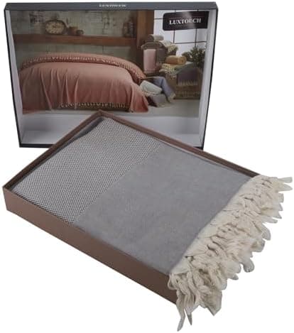Mixibaby Tagesdecke Anthrazit 220x240 LuxTouch 100% Baumwolle