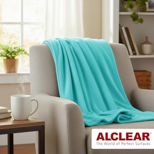 ALCLEAR Schokobraun Fleecedecken 130x160 cm, über 200 g/m2, SOFAGEDECKE DECKE Wohndecke Picknickdecke OEKO-TEX