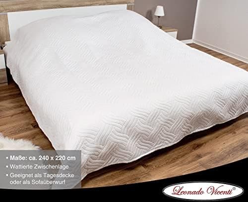 Leonardo Vicenti XXL Bettüberwurf Klassiche Tagesdecke für Familie und Invité zu Hause warm und bequem 150x200cm-control