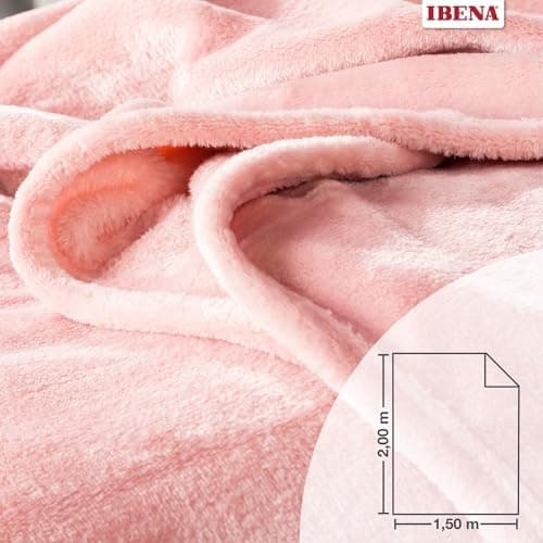 Ibena Kuscheldecke Olbia - flauschig, warm & waschbar, ideal für Kinder im Rose Farbton OEKO-TEX STANDARD 100  
Ibena Ku