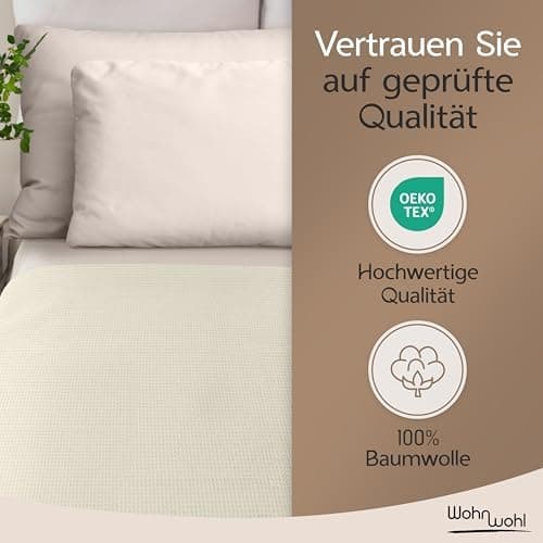 Tagesdecke Grau 100% Baumwolle Pflegeleicht Sommerdecke