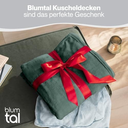Blumtal wohndecke Anthrazit - flauschig - Oeko-TEX zertifiziert - 130x150 cm - Couch & Wohnzimmernutzung - Fliesdecke -