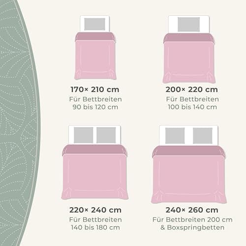 Gräfenstayn Premium Tagesdecke Anthrazit - weich, knitterfrei & pflegeleicht - Nahtlose Steppung & Blatt-Design - Bett &