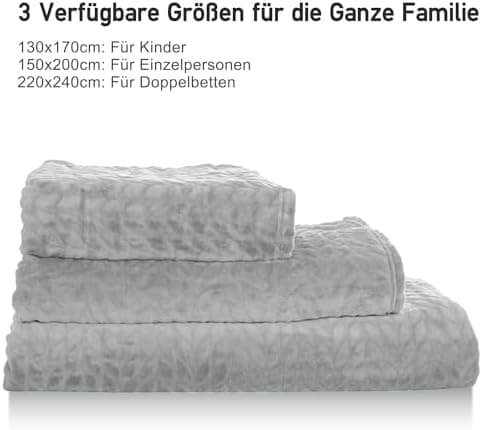 Winthome Kuscheldecke Flauschig Weich für Kinder geeignet, Warme Couchdecke Pflegeleicht, Kuschelige Fleecedecke für all