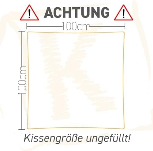 Federkissen 40x40cm, 340g Füllung, Baumwollbezug, Creme Farbe, Made in Germany