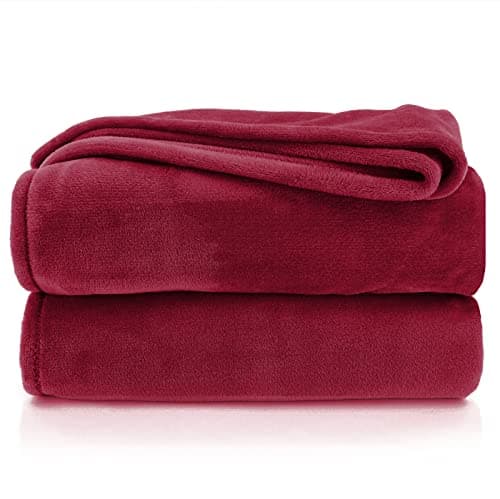 Heimtexland Kuscheldecke flauschig Oekotex warm Super Soft Decke 130x170 cm Bordeaux weinrot