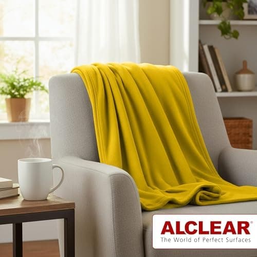ALCLEAR Schokobraun Fleecedecken 130x160 cm, über 200 g/m2, SOFAGEDECKE DECKE Wohndecke Picknickdecke OEKO-TEX