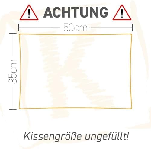 Federkissen 40x40cm, 340g Füllung, Baumwollbezug, Creme Farbe, Made in Germany