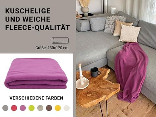 ZOLLNER Kuscheldecke in Taupe - weiche Couchdecke 130x170 cm - waschbar bis 95°C - Hotelqualität - Oeko Tex® Zertifizier