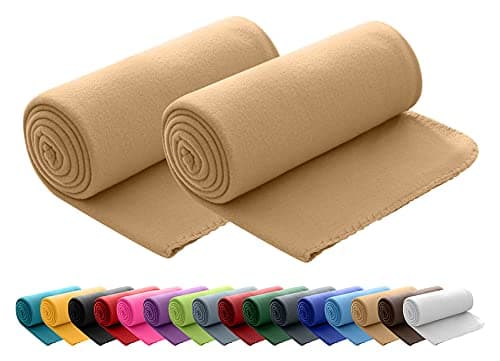 Wometo 2er Set Polar Fleecedecke OekoTex Lilaviolett Anti-Pilling Kettelrand