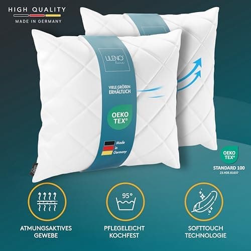 LILENO HOME 95°C waschbares Kissenfüllungsset - ideal für Allergiker - Polyester Innenkissen 40 x 40 cm als Couchkissen,