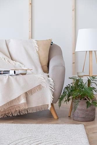Todocama Mehrzweck-Tagesdecke - Überwurf für Bett und Sofa, cremefarben (125 x 180 cm) | Jarapas | Haushaltsgeräte | cre