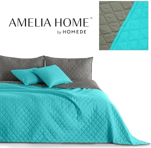 DecoKing Tagesdecke 260 x 280 Steel Silver Grey Dimgray Zweiseitig Pflegeleicht Axel