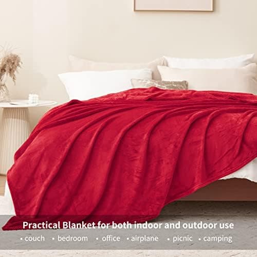 Aisbo Flauschig Warme Decke Rot für Winter - Kuschliges Wohnzimmer Blanket 130x150 cm OEKO-TEX