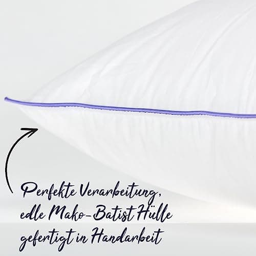 80x80cm - Daunenkissen Nordic - Naturpflanzenflocken für eine genehmende Nacht - Allergikerfreundlich & Made in Germany