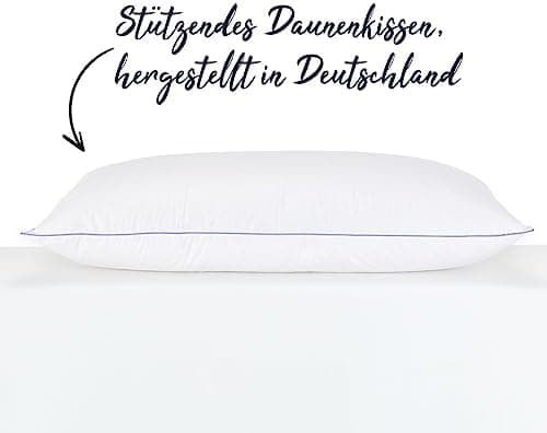 80x80cm - Daunenkissen Nordic - Naturpflanzenflocken für eine genehmende Nacht - Allergikerfreundlich & Made in Germany