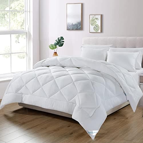WAVVE Decke 200x220 Bettdecke, Super Weiche Zudecke Schlafdecke, Atmungsaktive Steppdecke 300gsm Mikrofaser Weiß OEKO-TE