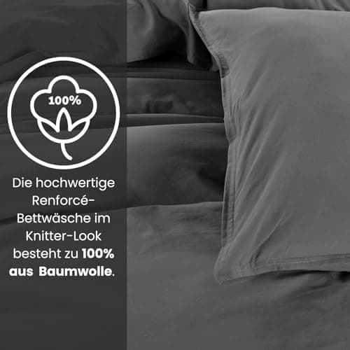 Wometo Bettwäsche Renforce Stone-Washed - Curry Gelb 100% Baumwolle OEKO-TEX Weich Modern Used-Look Leinen-Optik OEKO-TE