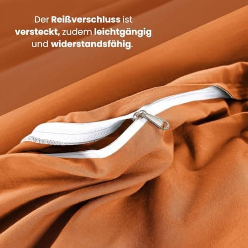 Wometo Bettwäsche Renforce Stone-Washed - Curry Gelb 100% Baumwolle OEKO-TEX Weich Modern Used-Look Leinen-Optik OEKO-TE