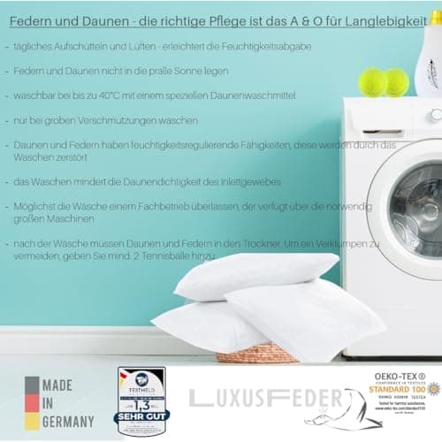 Luxusfeder Sofakissen 350g Feder Füllung - 100% Baumwolle Bezug - Öko-Tex
| Luxusfeder Sofakissen 40x40 cm - 350g Feder