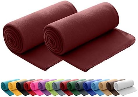 Wometo 2er Set Polar Fleecedecke OekoTex Lilaviolett Anti-Pilling Kettelrand