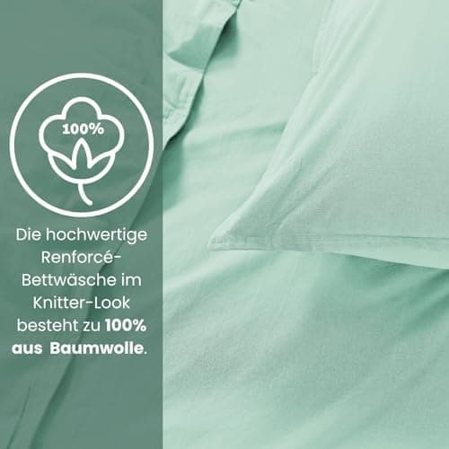 Wometo Bettwäsche Renforce Stone-Washed - Curry Gelb 100% Baumwolle OEKO-TEX Weich Modern Used-Look Leinen-Optik OEKO-TE